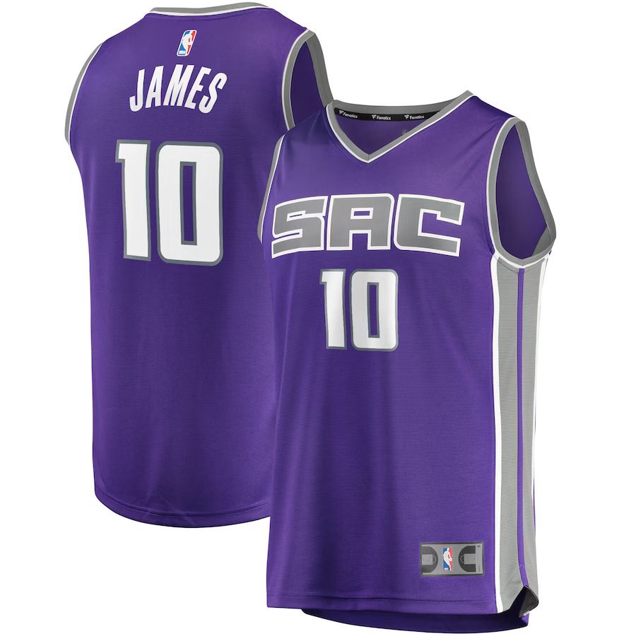 Men Sacramento Kings #10 Justin James Fanatics Branded Purple Fast Break Replica NBA Jersey